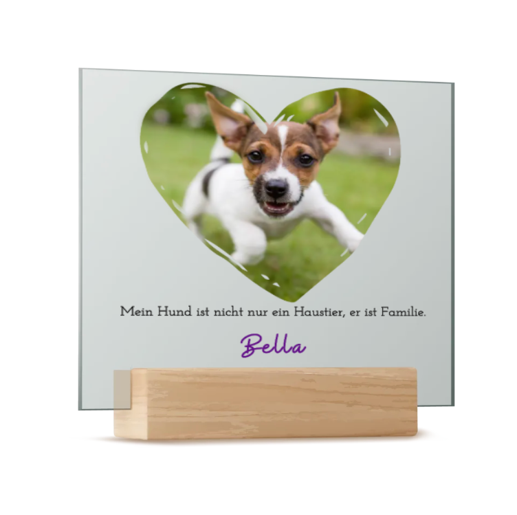 Acrylbild Hund mit Foto und Name